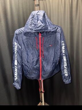 Tommy Hilfiger Navy Hooded Jacket with Red Accents